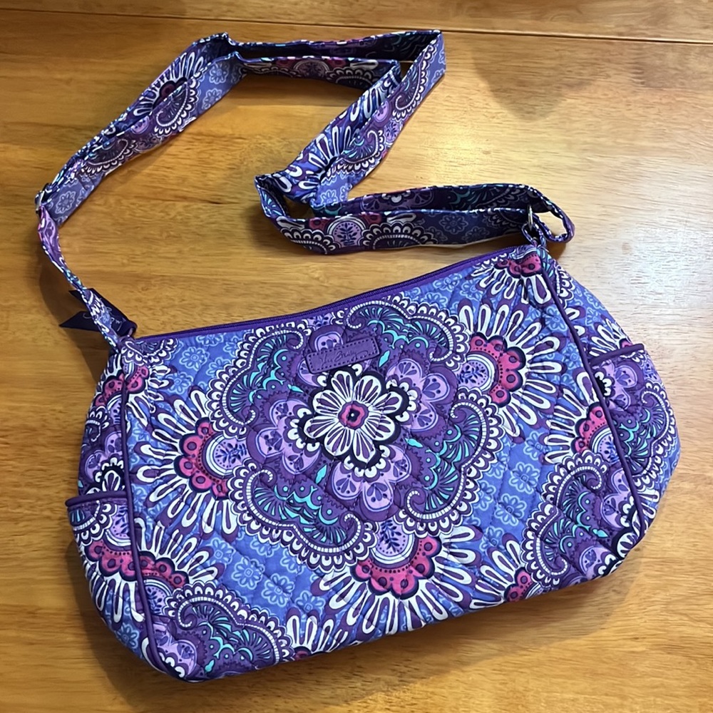 Vera Bradley On the Go Hipster Crossbody Shoulder Bag Lilac Tapestry